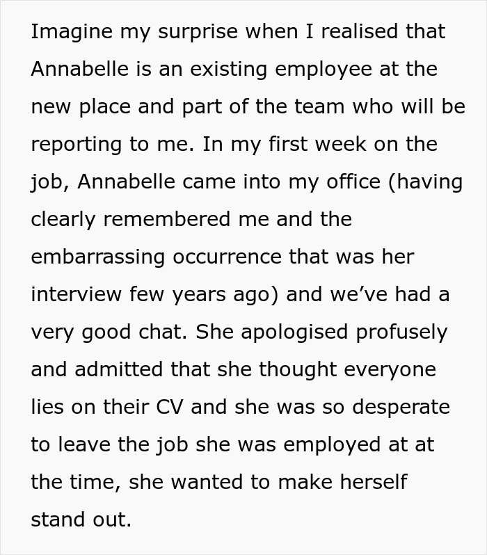 Person Rejects Job Candidate After Catching Her Lying About Her Experience, Meets Her At A Different Company As Her Boss Years Later