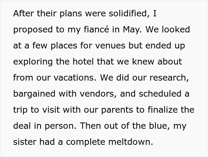 "I Have Little Sympathy For My Sister At This Point": Woman Flips Out As Brother Picks Her Dream Venue For His Own Wedding
