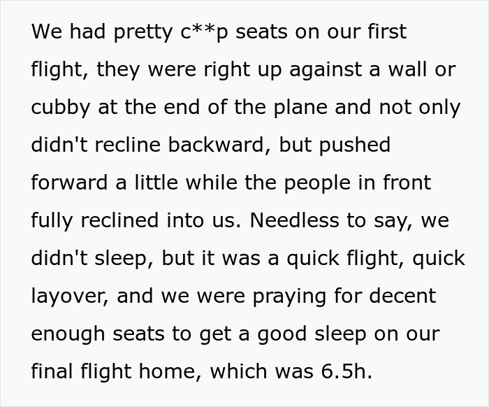 Exhausted Passenger Is Upset About Having To Give Up Their Middle Seat To A Mother Traveling With A Baby