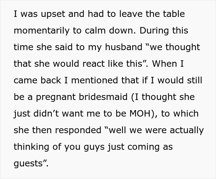 Bride Doesn't Want Her Maid Of Honor To Be Pregnant, Asks Her Best Friend Of 20 Years To Step Down, Even Though She's Not Pregnant Yet