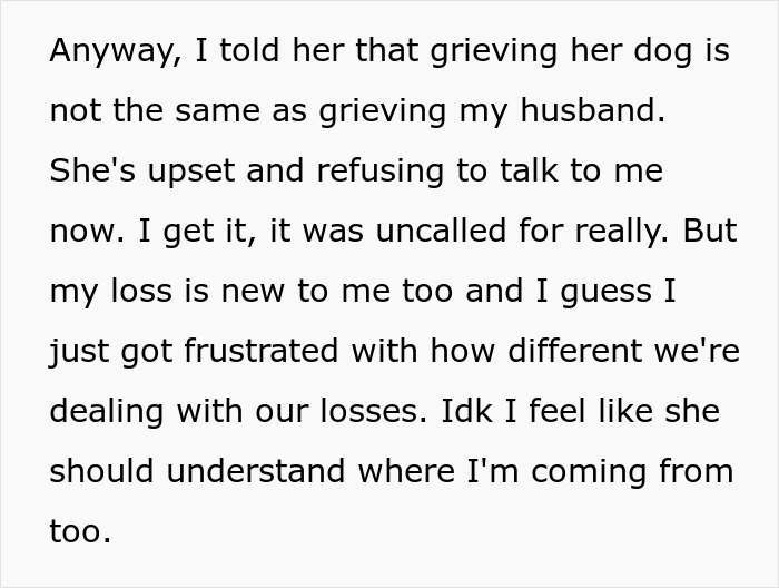 &ldquo;A Dog Is Not The Same As A Husband&rdquo;: Woman Loses Patience With Her Sister For Nonstop Comparisons Of Their Losses
