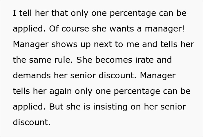 “Where’s My 40% Coupon?”: People Are Cracking Up At This Story About A Karen Who Demanded To Have Her 10% Senior Discount Instead Of 40% Coupon “Where’s My 40% Coupon?”: People Are Cracking Up At This Story About A Karen Who Demanded To Have Her 10% Senior Discount Instead Of 40% Coupon