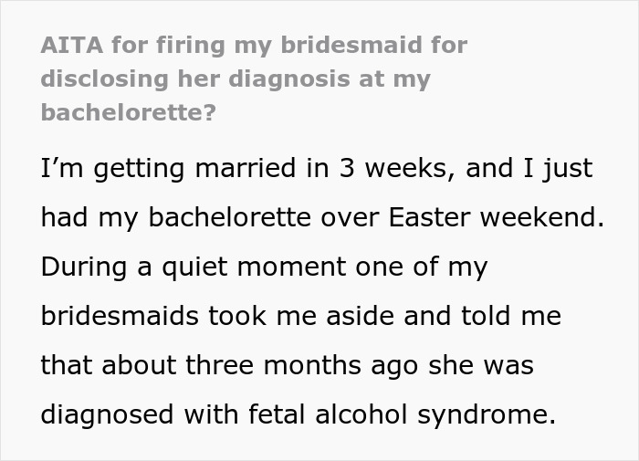 Woman Bursts Into Tears After Revealing Her Diagnosis At Friend's Bachelorette Party, Gets Fired As A Bridesmaid