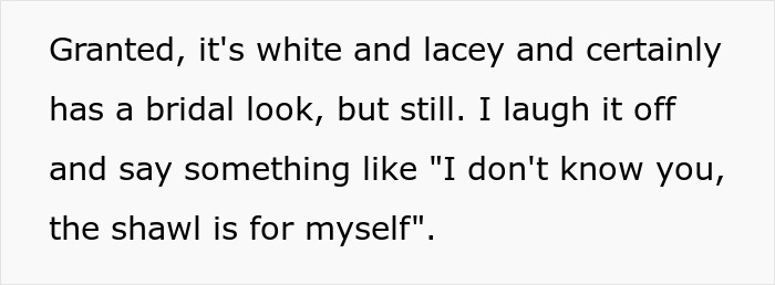 Random Hotel Guest Knits Shawl In The Lobby, A Bride Enters And Demands It As A Wedding Present