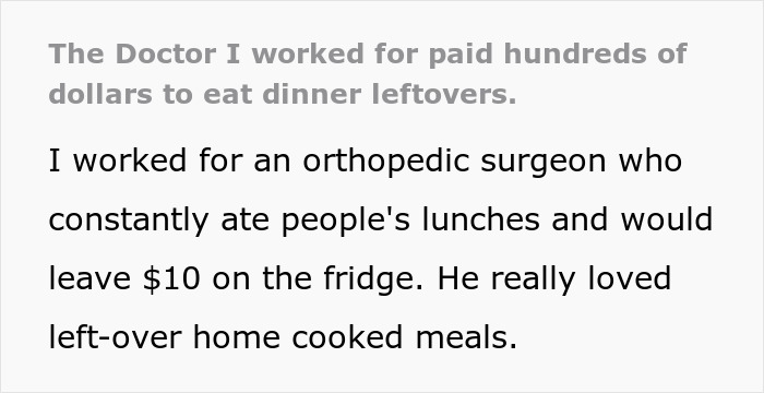"Deal With It": Employees Outsmart Entitled Doctor Who Kept Eating Everyone's Homemade Lunches