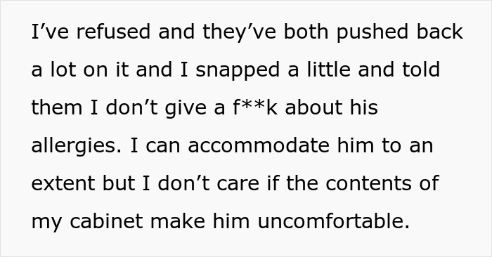 "Am I A Jerk For Telling My Roommate That I Don&rsquo;t Give A [Damn] About Her Boyfriend's Allergies?"