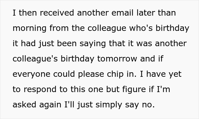 &ldquo;I&rsquo;ll Just Simply Say No&rdquo;: Guy Is Furious For Being Asked To Contribute To Birthday Gifts At Work Despite Never Getting A Gift Himself