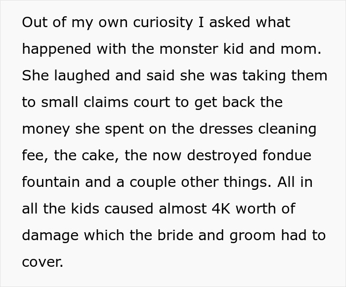 "It's Not My Problem Your Wedding Isn't Kid Friendly": Bride And Groom Take Parents To Court After Their Kids Ruin Their Wedding