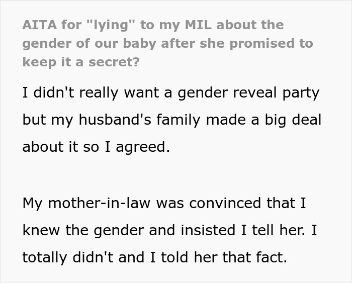 Woman Forces DIL To Tell Her The Gender Of Her Baby Even Though She Doesn't Know It, Just To Tell Everyone And Embarrass Herself At The Gender Reveal