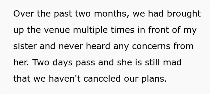 "I Have Little Sympathy For My Sister At This Point": Woman Flips Out As Brother Picks Her Dream Venue For His Own Wedding