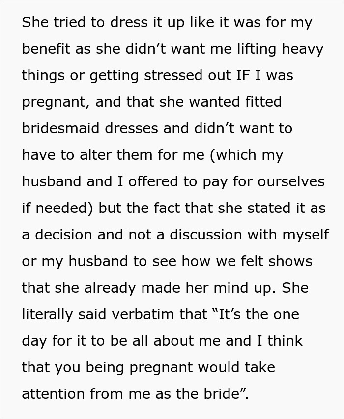 Bride Doesn't Want Her Maid Of Honor To Be Pregnant, Asks Her Best Friend Of 20 Years To Step Down, Even Though She's Not Pregnant Yet