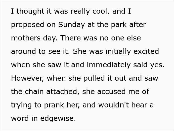 Guy Proposes To His Girlfriend With A Self-Designed Ring On A String, She Storms Off And Gives Him The Silent Treatment