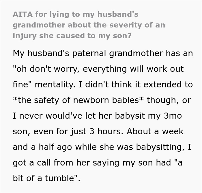 Great-Grandma Doesn’t Call For An Ambulance After 3-Month-Old Ends Up Being Dropped Down The Stairs, Furious Mother Teaches Her A Lesson Great-Grandma Doesn’t Call For An Ambulance After 3-Month-Old Ends Up Being Dropped Down The Stairs, Furious Mother Teaches Her A Lesson