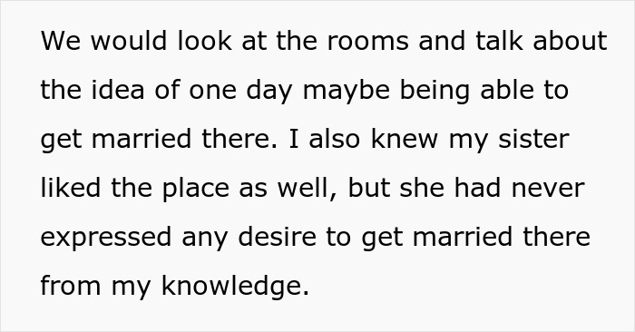 "I Have Little Sympathy For My Sister At This Point": Woman Flips Out As Brother Picks Her Dream Venue For His Own Wedding