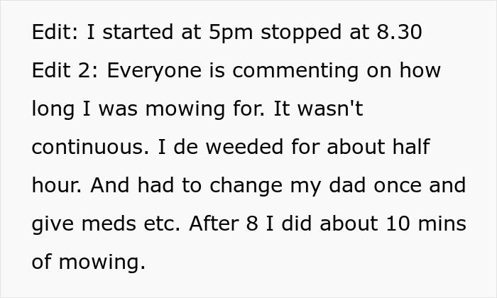 “Just Before 8 PM, One Of My Neighbors Started Screaming”: Woman Ordered To Stop Mowing Her Lawn Because It’s Sunday And People Want To Rest “Just Before 8 PM, One Of My Neighbors Started Screaming”: Woman Ordered To Stop Mowing Her Lawn Because It’s Sunday And People Want To Rest