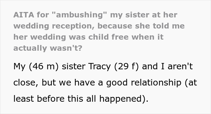 Man Condemns Sister For Excluding His Amputee Daughter From Allegedly ‘Child-Free’ Wedding Man Condemns Sister For Excluding His Amputee Daughter From Allegedly ‘Child-Free’ Wedding