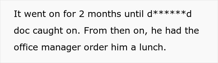 "Deal With It": Employees Outsmart Entitled Doctor Who Kept Eating Everyone's Homemade Lunches