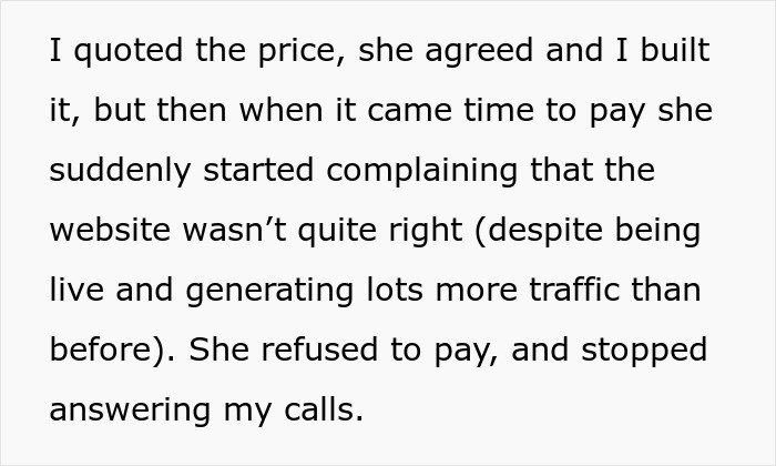 Web Designer Teaches Rich Woman A Lesson After She Thought She Could Just Get Away Without Paying