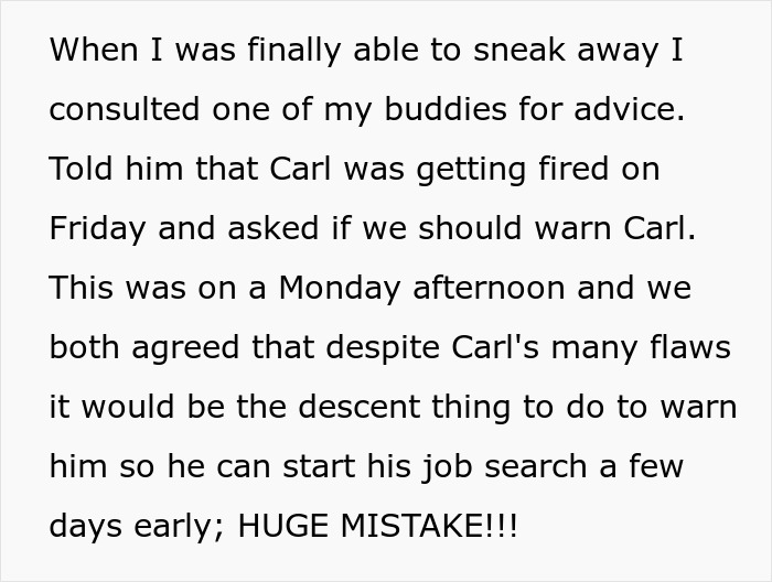 &ldquo;Lesson Officially Learned&rdquo;: Employee Shares Why You Should Never Warn Your Coworkers About Them Getting Fired