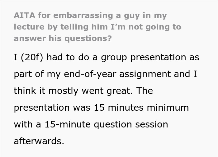 Woman Annoyed With Guy In Class Asking Irrelevant Questions About Her Presentations Shuts Him Down, Is Expected To Apologize