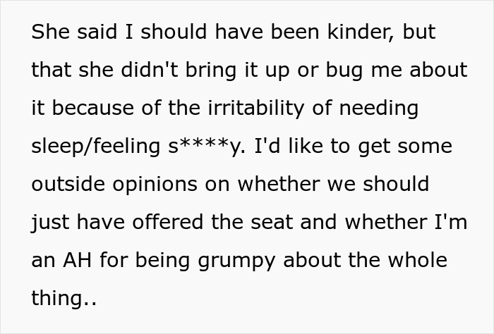 Exhausted Passenger Is Upset About Having To Give Up Their Middle Seat To A Mother Traveling With A Baby