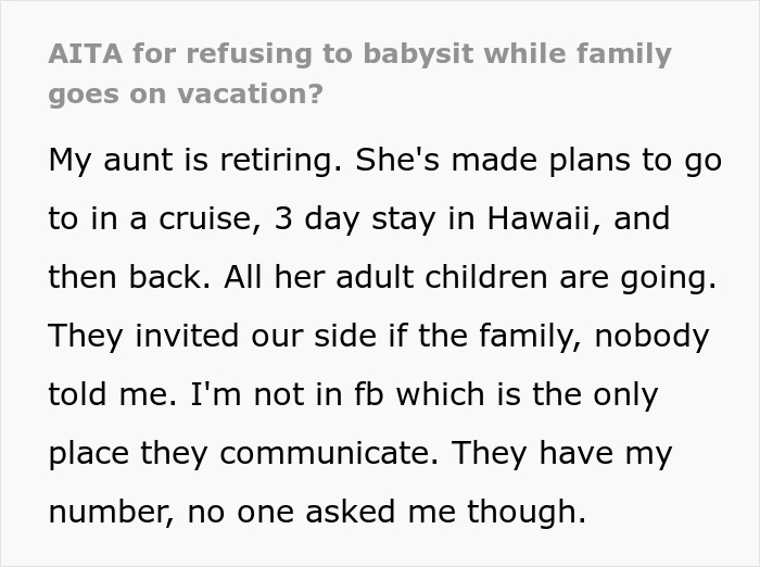 Family Plans A Cruise Without Telling One Cousin, Hoping She Will Watch All Of Their Kids, Are Furious When It's Time To Go And She's Not Home