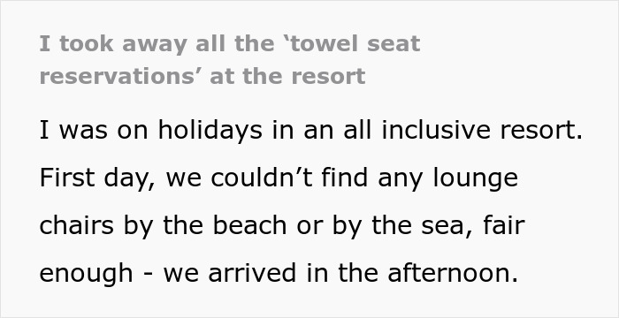 Woman Watches Chaos Ensue After Taking Towels Off Every Lounge Chair In Petty Revenge