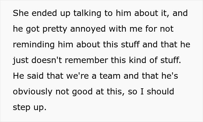 MIL Tells This Woman It's Her "Job" To Make Sure Her Husband Doesn't Forget Things, She Refuses To Be His Personal Reminder