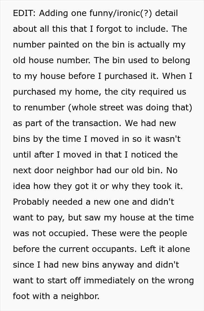 Woman Executes Masterclass In Petty Revenge After Neighbors Keep Placing Their Trash Can In Front Of Her Garage For 1.5 Years