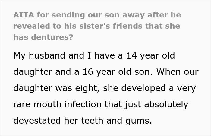 "I Don't Think Our Relationship Can Recover From This": Mom Sends Son Away After He Exposes Sister's Secret To Entire School "I Don't Think Our Relationship Can Recover From This": Mom Sends Son Away After He Exposes Sister's Secret To Entire School