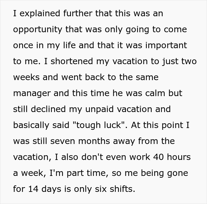 Part-Time Worker Gets Disappointed As Higher-Ups Declined His Leave For An Incredible Opportunity To Go Abroad, Decides To Be A ‘No Show’ Part-Time Worker Gets Disappointed As Higher-Ups Declined His Leave For An Incredible Opportunity To Go Abroad, Decides To Be A ‘No Show’