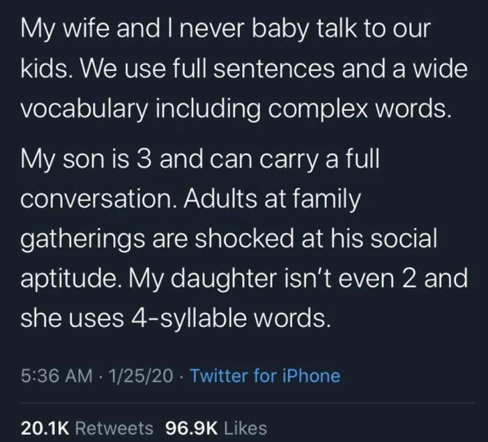 Baby Talk Will Stunt Your Child’s Acquisition