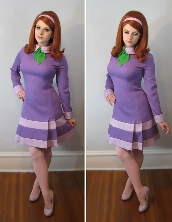 Person cosplaying Daphne Blake