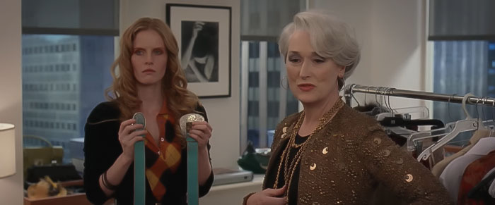 Miranda and Jocelyn picking a belt 