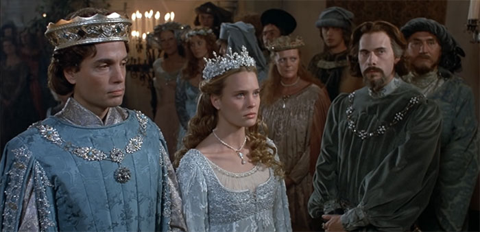 Scene from The Princess Bride movie featuring a royal wedding, celebrating love among the best wedding movies ever made.