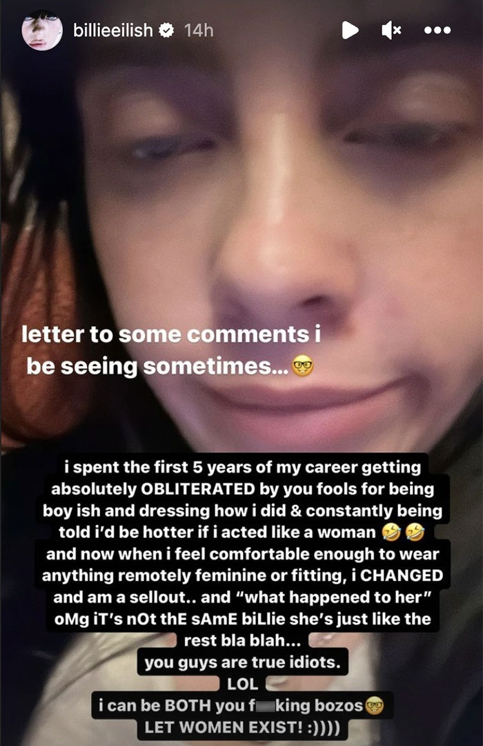 Billie Eilish Hits Back At Criticism Over Her Style Evolution