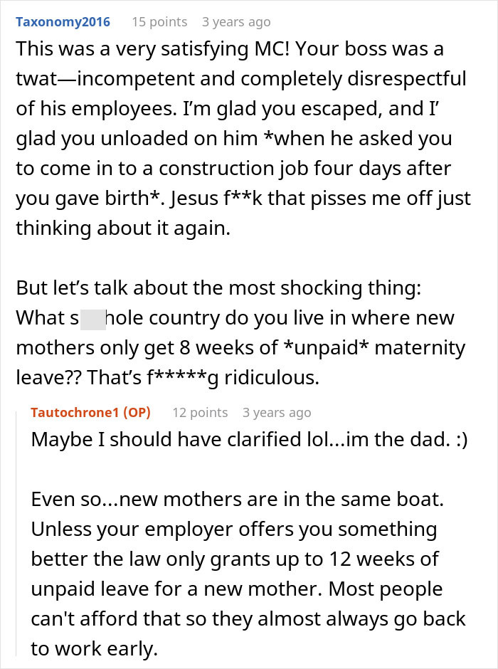 Man Asks For 5 Weeks Off To Welcome Newborn Baby, Boss Calls Him On The First Day, Asking Him To Work, Drama Ensues