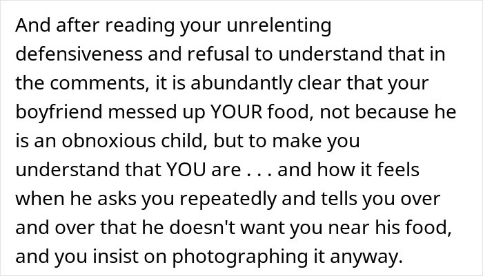 Man Goes Out Of His Way To Ruin Girlfriend&rsquo;s Food Pictures, So She Makes Him Pay