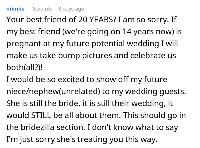 Bride Doesn't Want Her Maid Of Honor To Be Pregnant, Asks Her Best Friend Of 20 Years To Step Down, Even Though She's Not Pregnant Yet