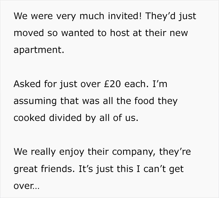 "I Thought This Was Crazy": Woman Is Confused After She Gets A Bill From A Dinner Party Her Friend Hosted