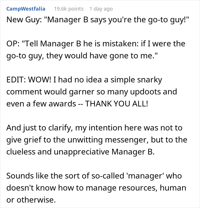 "The Guy Who Got The Job I Wanted Reached Out To Me For Help With His Job"
