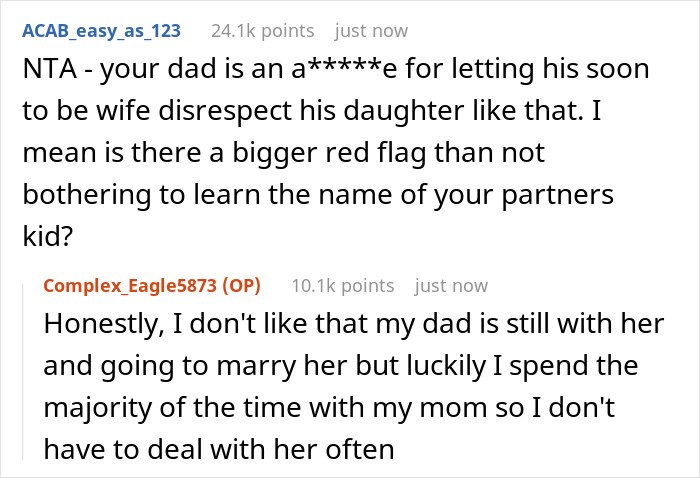 Teen Is Sick And Tired Of Future Stepmom Who Kept Addressing Her Wrongly, Makes Her A Laughingstock At Family Dinner