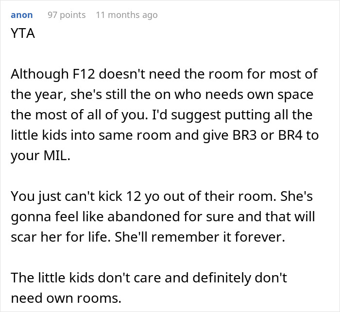 "She Threw A Fit": Dad Tells 12-Year-Old She'll Have To Give Up Her Room And Move In With A 4-Year-Old, Looks For Validation Online But Gets Called Out Instead