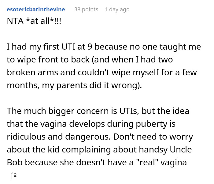 Guy Asks If He&rsquo;s A Jerk For Getting In A Fight With His MIL About His Daughter Having &ldquo;Real&rdquo; Private Parts