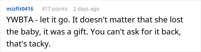 &ldquo;I Know This Sounds Awful&rdquo;: Woman Considers Asking For Her Gift Back After Her Friend Loses The Baby