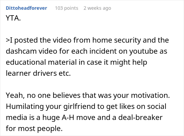 Man Sees Nothing Wrong With Sharing Videos Of His Girlfriend Crashing Her Car, The Internet Brings Him Back To Earth
