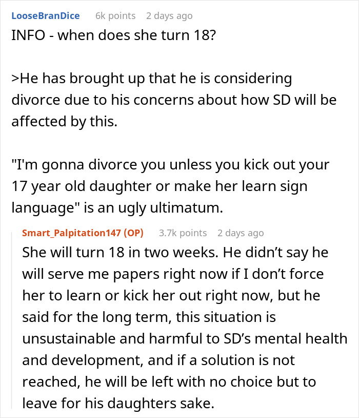 Mom Is Lost And Confused After Her Daughter Refuses To Learn Sign Language And Her Husband Threatens Divorce