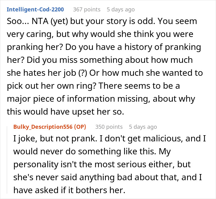 Guy Proposes To His Girlfriend With A Self-Designed Ring On A String, She Storms Off And Gives Him The Silent Treatment