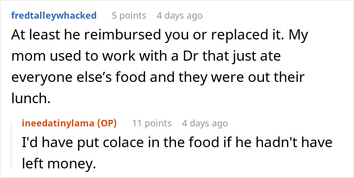 "Deal With It": Employees Outsmart Entitled Doctor Who Kept Eating Everyone's Homemade Lunches