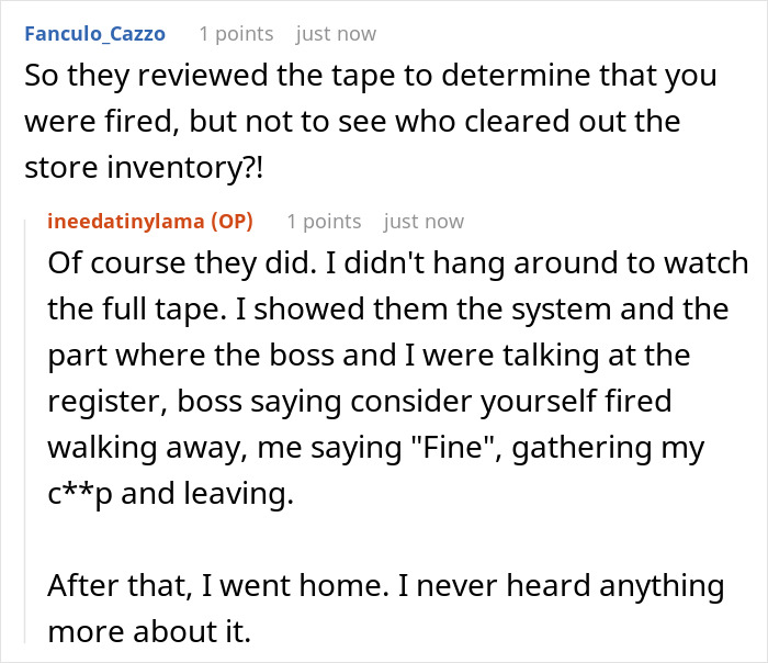 Employee Gets Fired, So She Just Goes Home, Boss Calls The Police On Her After Realizing $30k Of Goods Went Missing But Ends Up Looking Like A Fool